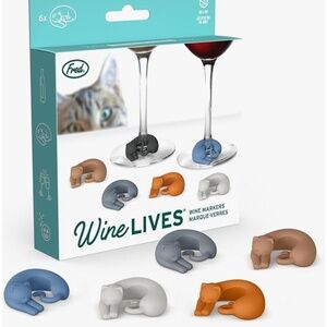 Fred & Friends Wine Lives Cute cats wine markers new in box